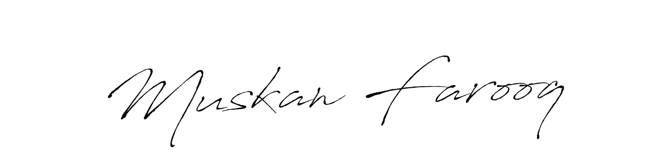 The best way (Antro_Vectra) to make a short signature is to pick only two or three words in your name. The name Muskan Farooq include a total of six letters. For converting this name. Muskan Farooq signature style 6 images and pictures png