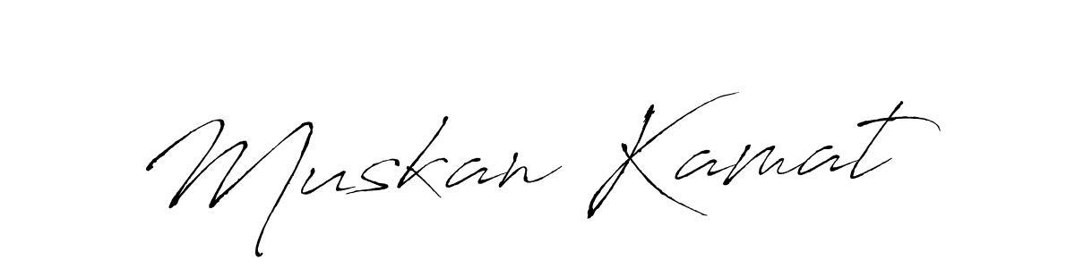 Make a beautiful signature design for name Muskan Kamat. With this signature (Antro_Vectra) style, you can create a handwritten signature for free. Muskan Kamat signature style 6 images and pictures png