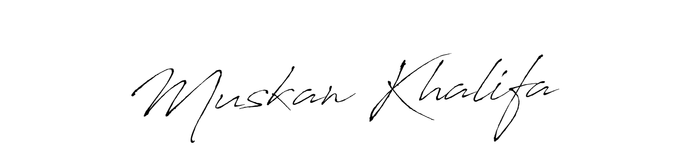 How to make Muskan Khalifa name signature. Use Antro_Vectra style for creating short signs online. This is the latest handwritten sign. Muskan Khalifa signature style 6 images and pictures png