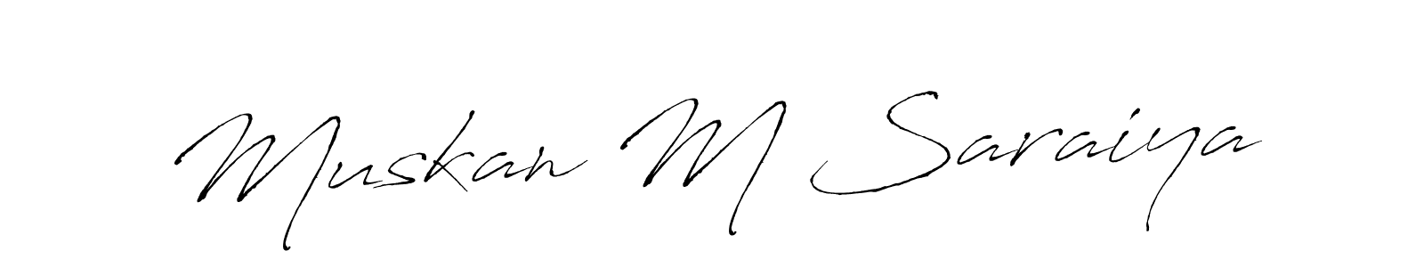 Make a beautiful signature design for name Muskan M Saraiya. With this signature (Antro_Vectra) style, you can create a handwritten signature for free. Muskan M Saraiya signature style 6 images and pictures png