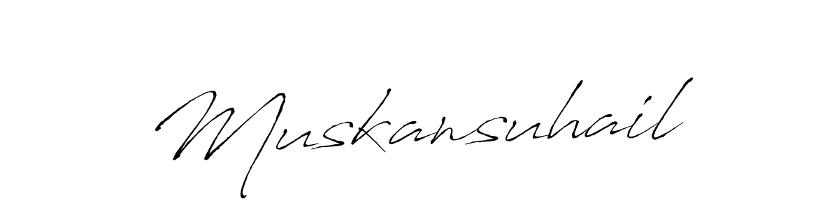 Muskansuhail stylish signature style. Best Handwritten Sign (Antro_Vectra) for my name. Handwritten Signature Collection Ideas for my name Muskansuhail. Muskansuhail signature style 6 images and pictures png