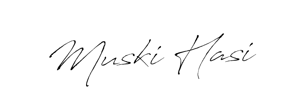 Muski Hasi stylish signature style. Best Handwritten Sign (Antro_Vectra) for my name. Handwritten Signature Collection Ideas for my name Muski Hasi. Muski Hasi signature style 6 images and pictures png