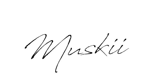 Design your own signature with our free online signature maker. With this signature software, you can create a handwritten (Antro_Vectra) signature for name Muskii. Muskii signature style 6 images and pictures png