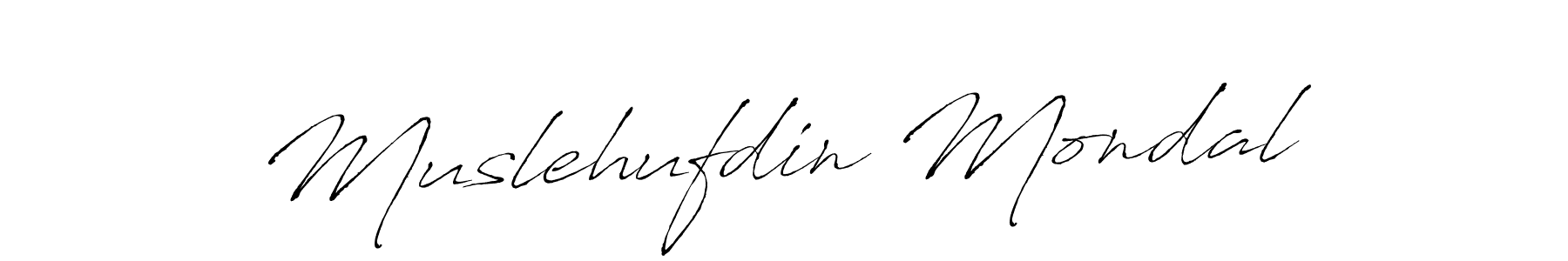 Make a beautiful signature design for name Muslehufdin Mondal. With this signature (Antro_Vectra) style, you can create a handwritten signature for free. Muslehufdin Mondal signature style 6 images and pictures png