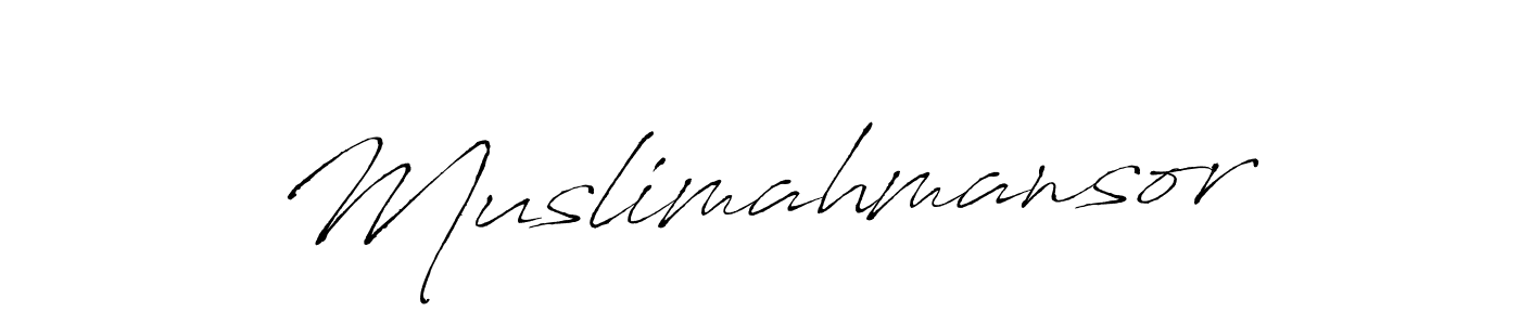 Also we have Muslimahmansor name is the best signature style. Create professional handwritten signature collection using Antro_Vectra autograph style. Muslimahmansor signature style 6 images and pictures png