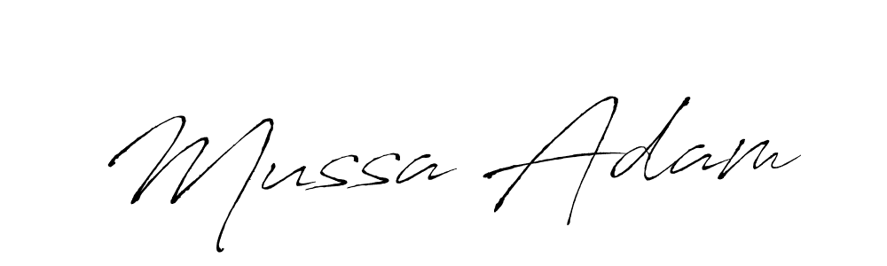 Design your own signature with our free online signature maker. With this signature software, you can create a handwritten (Antro_Vectra) signature for name Mussa Adam. Mussa Adam signature style 6 images and pictures png