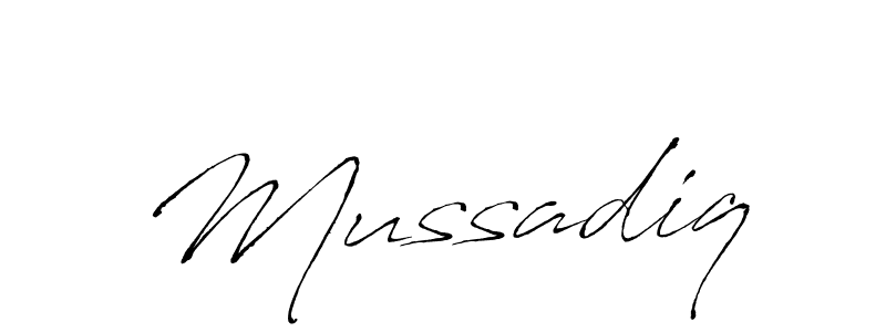 Design your own signature with our free online signature maker. With this signature software, you can create a handwritten (Antro_Vectra) signature for name Mussadiq. Mussadiq signature style 6 images and pictures png