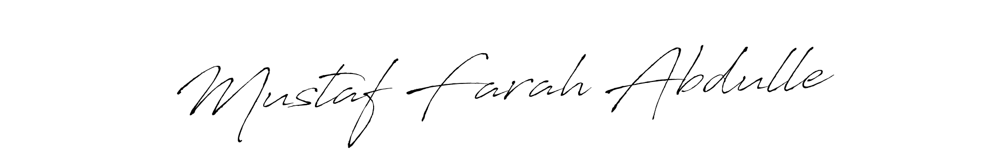 Make a beautiful signature design for name Mustaf Farah Abdulle. With this signature (Antro_Vectra) style, you can create a handwritten signature for free. Mustaf Farah Abdulle signature style 6 images and pictures png