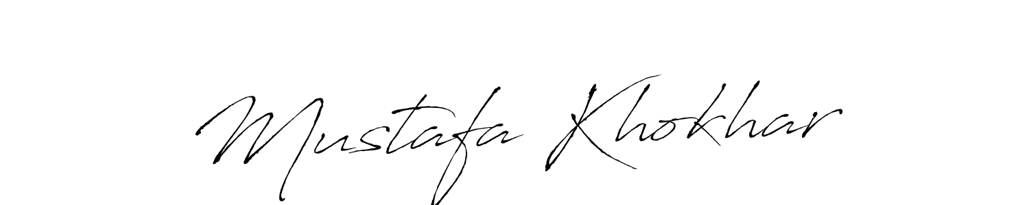 How to make Mustafa Khokhar name signature. Use Antro_Vectra style for creating short signs online. This is the latest handwritten sign. Mustafa Khokhar signature style 6 images and pictures png