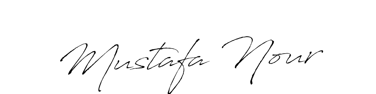 How to make Mustafa Nour name signature. Use Antro_Vectra style for creating short signs online. This is the latest handwritten sign. Mustafa Nour signature style 6 images and pictures png