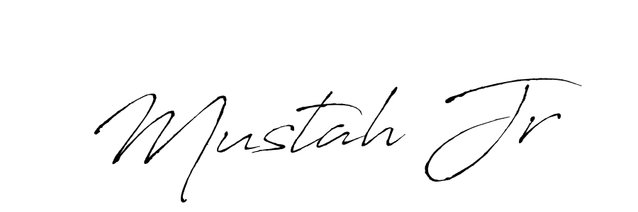 How to make Mustah Jr name signature. Use Antro_Vectra style for creating short signs online. This is the latest handwritten sign. Mustah Jr signature style 6 images and pictures png