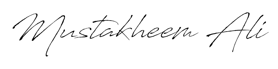 A modern signature idea for name Mustakheem Ali using Antro_Vectra font. Clean strokes and elegant curves make it stand out instantly. Mustakheem Ali signature style 6 images and pictures png