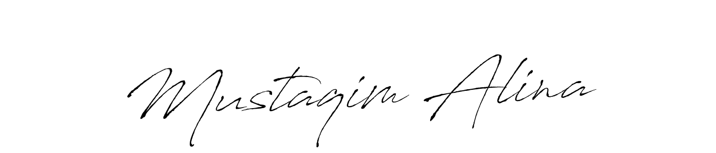 Also we have Mustaqim Alina name is the best signature style. Create professional handwritten signature collection using Antro_Vectra autograph style. Mustaqim Alina signature style 6 images and pictures png