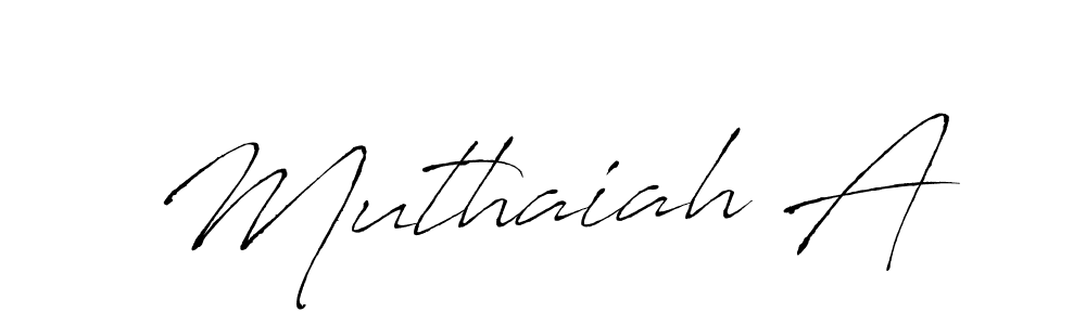 Muthaiah A stylish signature style. Best Handwritten Sign (Antro_Vectra) for my name. Handwritten Signature Collection Ideas for my name Muthaiah A. Muthaiah A signature style 6 images and pictures png