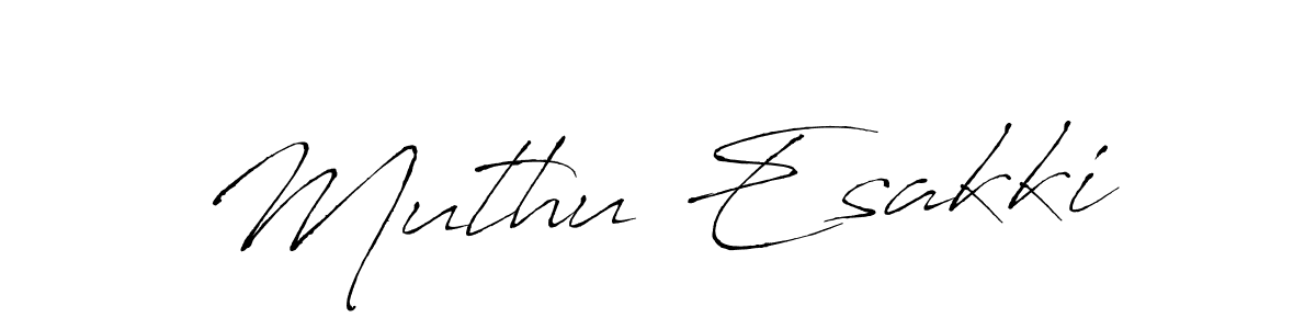 Make a beautiful signature design for name Muthu Esakki. With this signature (Antro_Vectra) style, you can create a handwritten signature for free. Muthu Esakki signature style 6 images and pictures png