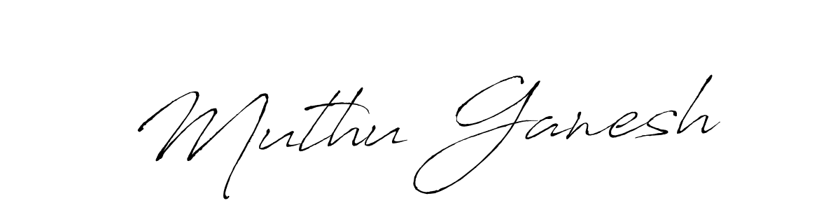 How to make Muthu Ganesh name signature. Use Antro_Vectra style for creating short signs online. This is the latest handwritten sign. Muthu Ganesh signature style 6 images and pictures png