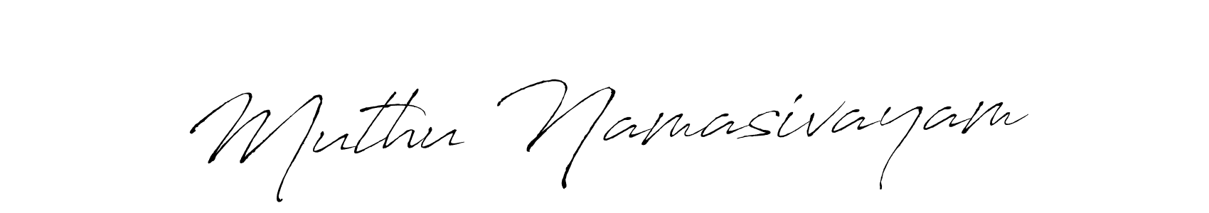 How to make Muthu Namasivayam name signature. Use Antro_Vectra style for creating short signs online. This is the latest handwritten sign. Muthu Namasivayam signature style 6 images and pictures png