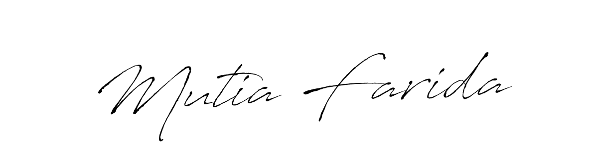 Use a signature maker to create a handwritten signature online. With this signature software, you can design (Antro_Vectra) your own signature for name Mutia Farida. Mutia Farida signature style 6 images and pictures png