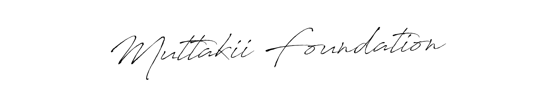 How to make Muttakii Foundation name signature. Use Antro_Vectra style for creating short signs online. This is the latest handwritten sign. Muttakii Foundation signature style 6 images and pictures png
