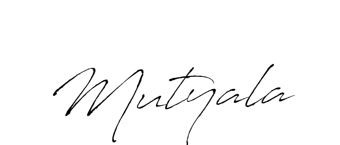 Use a signature maker to create a handwritten signature online. With this signature software, you can design (Antro_Vectra) your own signature for name Mutyala. Mutyala signature style 6 images and pictures png