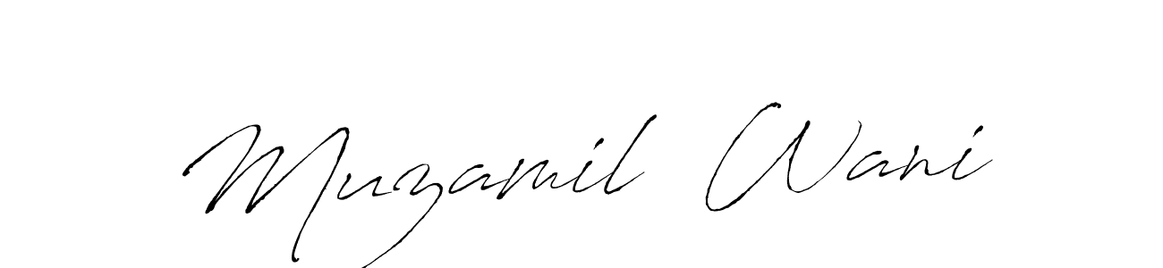 Make a beautiful signature design for name Muzamil  Wani. With this signature (Antro_Vectra) style, you can create a handwritten signature for free. Muzamil  Wani signature style 6 images and pictures png