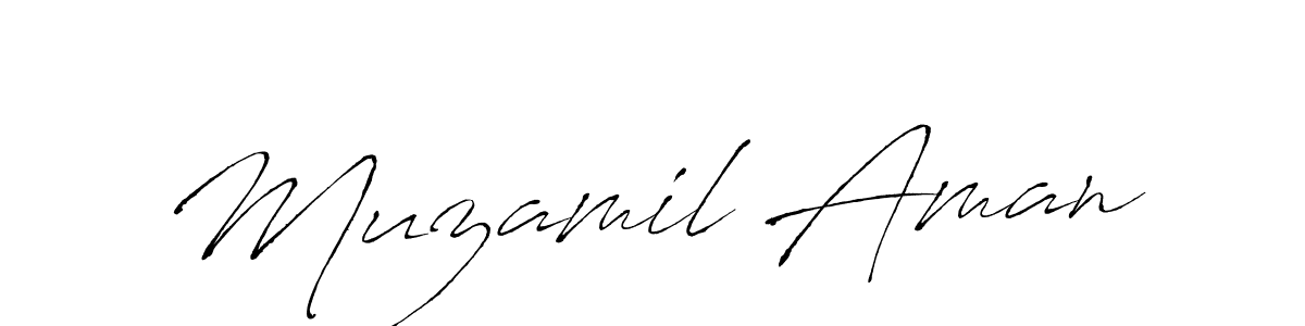 How to make Muzamil Aman name signature. Use Antro_Vectra style for creating short signs online. This is the latest handwritten sign. Muzamil Aman signature style 6 images and pictures png