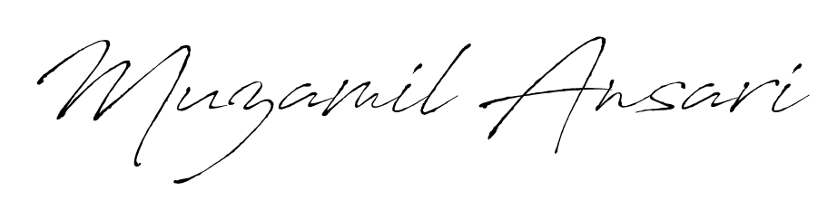 Give your name Muzamil Ansari an exquisite flair with the Antro_Vectra script font. Ideal for contracts, resumes, and formal letterheads. Muzamil Ansari signature style 6 images and pictures png