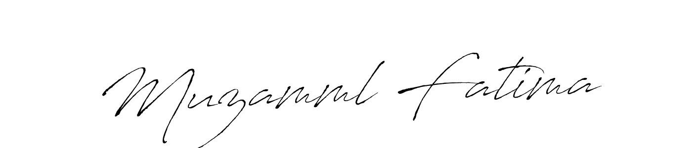 How to make Muzamml Fatima name signature. Use Antro_Vectra style for creating short signs online. This is the latest handwritten sign. Muzamml Fatima signature style 6 images and pictures png