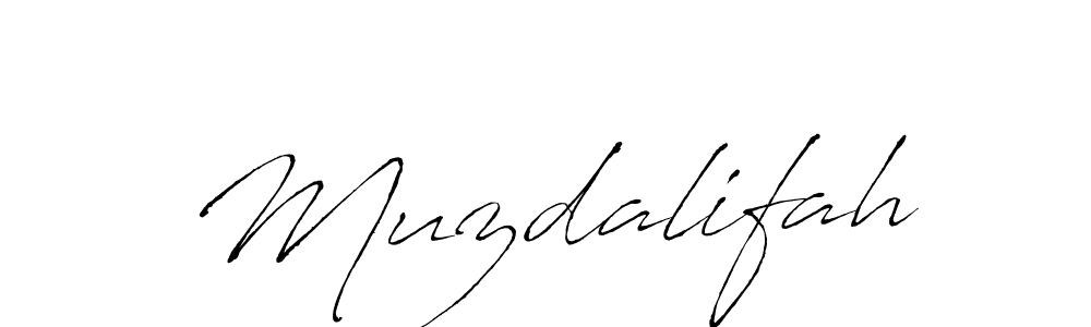 How to make Muzdalifah signature? Antro_Vectra is a professional autograph style. Create handwritten signature for Muzdalifah name. Muzdalifah signature style 6 images and pictures png