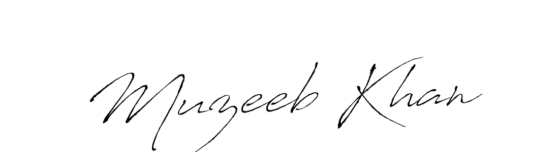 Create a beautiful signature design for name Muzeeb Khan. With this signature (Antro_Vectra) fonts, you can make a handwritten signature for free. Muzeeb Khan signature style 6 images and pictures png