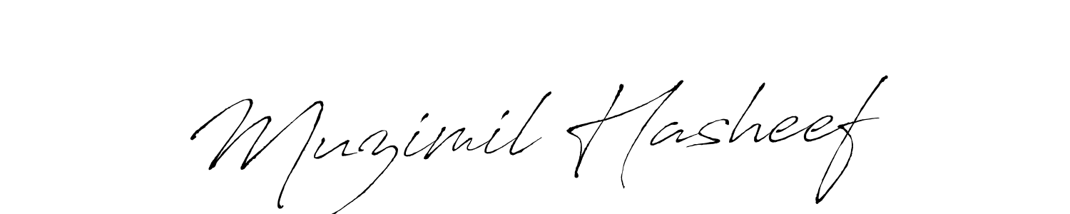 Make a beautiful signature design for name Muzimil Hasheef. With this signature (Antro_Vectra) style, you can create a handwritten signature for free. Muzimil Hasheef signature style 6 images and pictures png