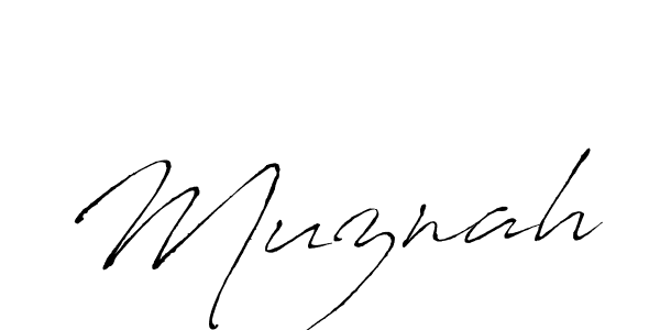 Design your own signature with our free online signature maker. With this signature software, you can create a handwritten (Antro_Vectra) signature for name Muznah. Muznah signature style 6 images and pictures png