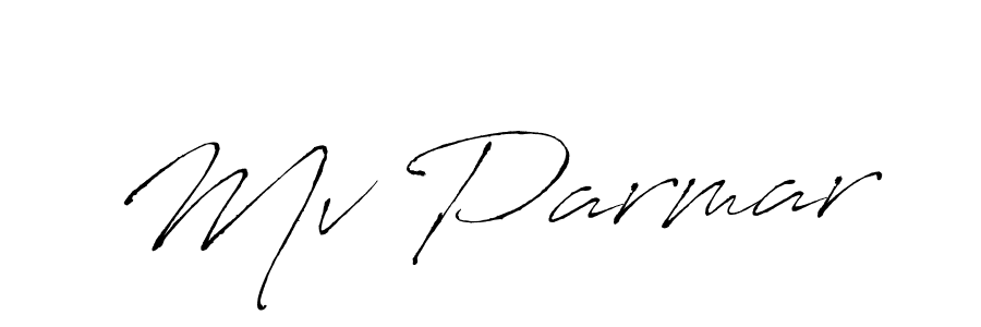 Use a signature maker to create a handwritten signature online. With this signature software, you can design (Antro_Vectra) your own signature for name Mv Parmar. Mv Parmar signature style 6 images and pictures png