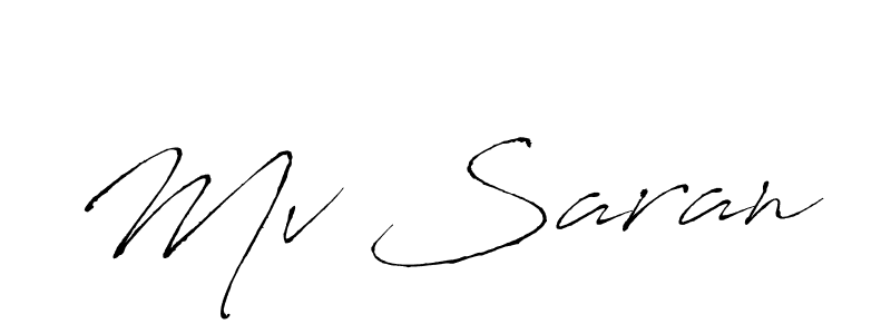 Use a signature maker to create a handwritten signature online. With this signature software, you can design (Antro_Vectra) your own signature for name Mv Saran. Mv Saran signature style 6 images and pictures png