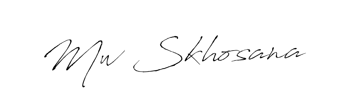 Make a beautiful signature design for name Mw Skhosana. With this signature (Antro_Vectra) style, you can create a handwritten signature for free. Mw Skhosana signature style 6 images and pictures png