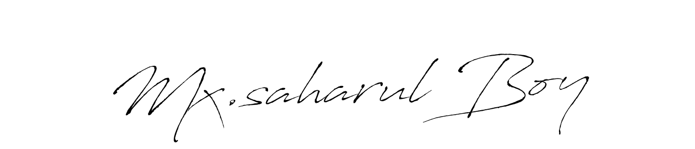 Also we have Mx.saharul Boy name is the best signature style. Create professional handwritten signature collection using Antro_Vectra autograph style. Mx.saharul Boy signature style 6 images and pictures png