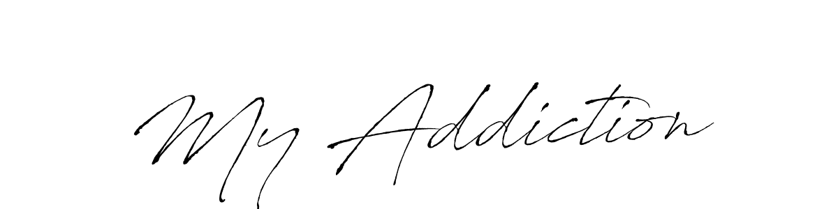 Use a signature maker to create a handwritten signature online. With this signature software, you can design (Antro_Vectra) your own signature for name My Addiction. My Addiction signature style 6 images and pictures png