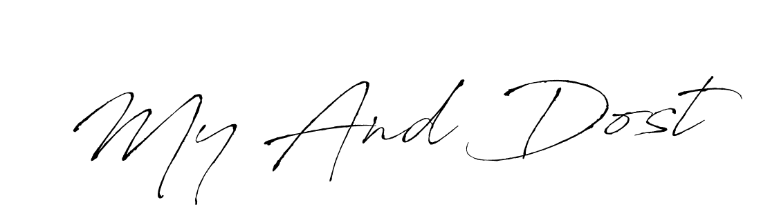 This is the best signature style for the My And Dost name. Also you like these signature font (Antro_Vectra). Mix name signature. My And Dost signature style 6 images and pictures png