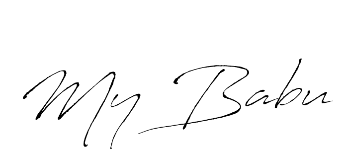 The best way (Antro_Vectra) to make a short signature is to pick only two or three words in your name. The name My Babu include a total of six letters. For converting this name. My Babu signature style 6 images and pictures png