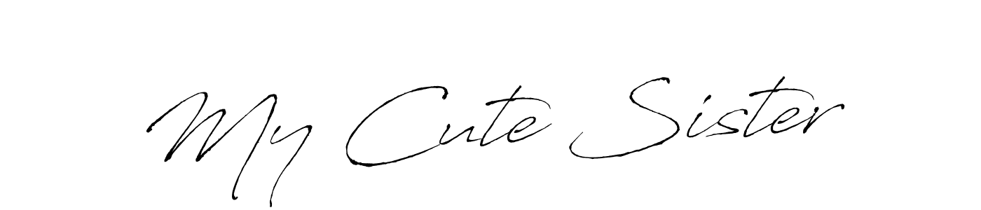 if you are searching for the best signature style for your name My Cute Sister. so please give up your signature search. here we have designed multiple signature styles  using Antro_Vectra. My Cute Sister signature style 6 images and pictures png