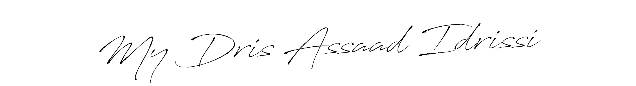 Make a short My Dris Assaad Idrissi signature style. Manage your documents anywhere anytime using Antro_Vectra. Create and add eSignatures, submit forms, share and send files easily. My Dris Assaad Idrissi signature style 6 images and pictures png