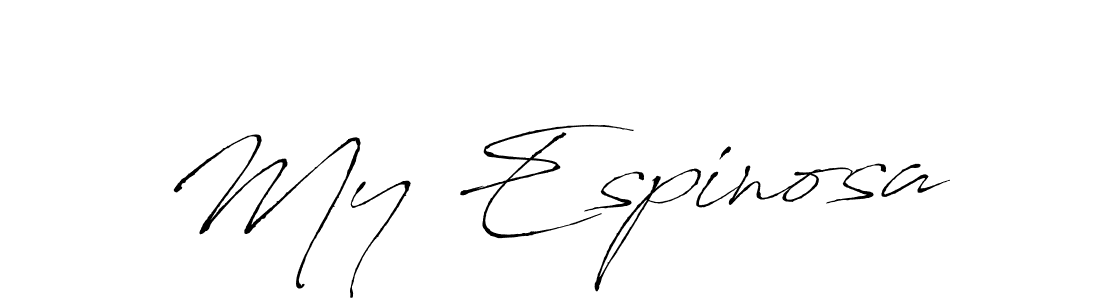 Create a beautiful signature design for name My Espinosa. With this signature (Antro_Vectra) fonts, you can make a handwritten signature for free. My Espinosa signature style 6 images and pictures png