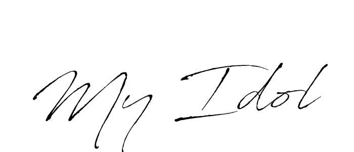 Use a signature maker to create a handwritten signature online. With this signature software, you can design (Antro_Vectra) your own signature for name My Idol. My Idol signature style 6 images and pictures png