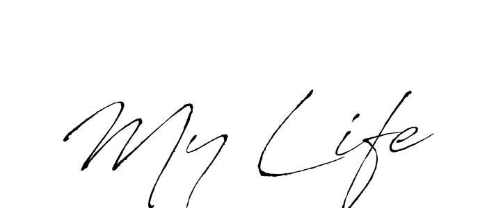 if you are searching for the best signature style for your name My Life. so please give up your signature search. here we have designed multiple signature styles  using Antro_Vectra. My Life signature style 6 images and pictures png