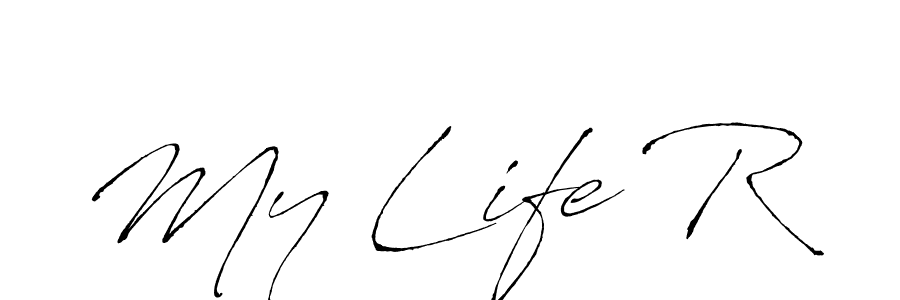 The best way (Antro_Vectra) to make a short signature is to pick only two or three words in your name. The name My Life R include a total of six letters. For converting this name. My Life R signature style 6 images and pictures png