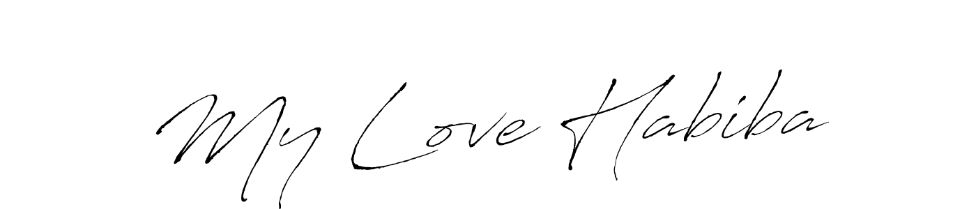 This is the best signature style for the My Love Habiba name. Also you like these signature font (Antro_Vectra). Mix name signature. My Love Habiba signature style 6 images and pictures png