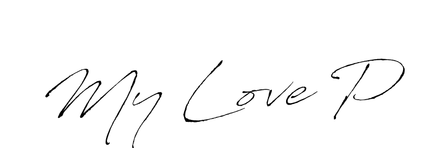 How to make My Love P name signature. Use Antro_Vectra style for creating short signs online. This is the latest handwritten sign. My Love P signature style 6 images and pictures png