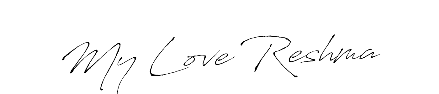 The best way (Antro_Vectra) to make a short signature is to pick only two or three words in your name. The name My Love Reshma include a total of six letters. For converting this name. My Love Reshma signature style 6 images and pictures png