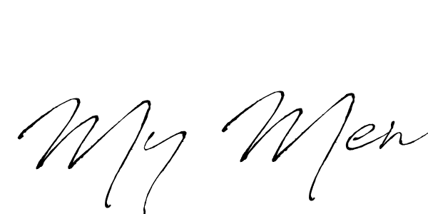 Also we have My Men name is the best signature style. Create professional handwritten signature collection using Antro_Vectra autograph style. My Men signature style 6 images and pictures png