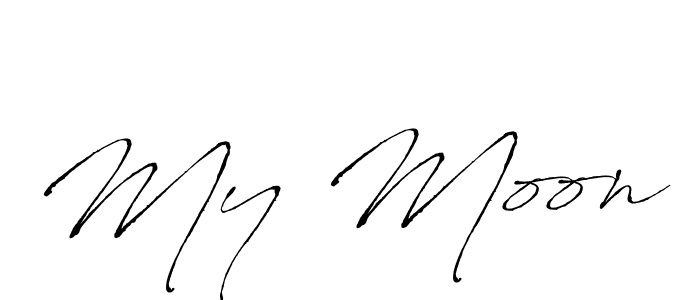 My Moon stylish signature style. Best Handwritten Sign (Antro_Vectra) for my name. Handwritten Signature Collection Ideas for my name My Moon. My Moon signature style 6 images and pictures png